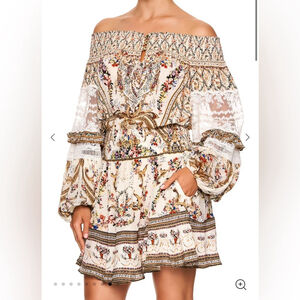 camilla silk Floral Off-Shoulder Dress Olympe Ode